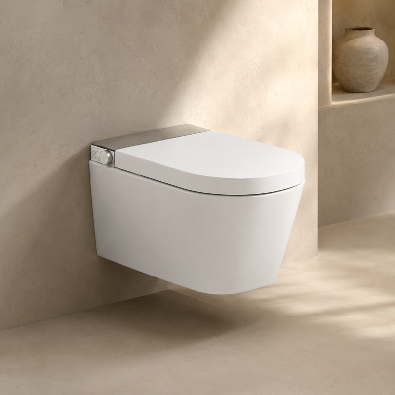 2520-wholesale wall hung tankless smart toilet with angular bowl design